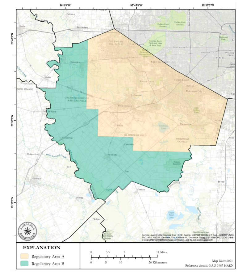 Regulatory Areas - Fort Bend Subsidence District (fbsd) - Fort Bend 