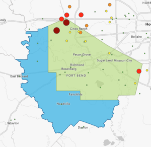 Click here for a companion ArcGIS Online Map of Subsidence Rates in Harris and surrounding Counties, Texas, USA